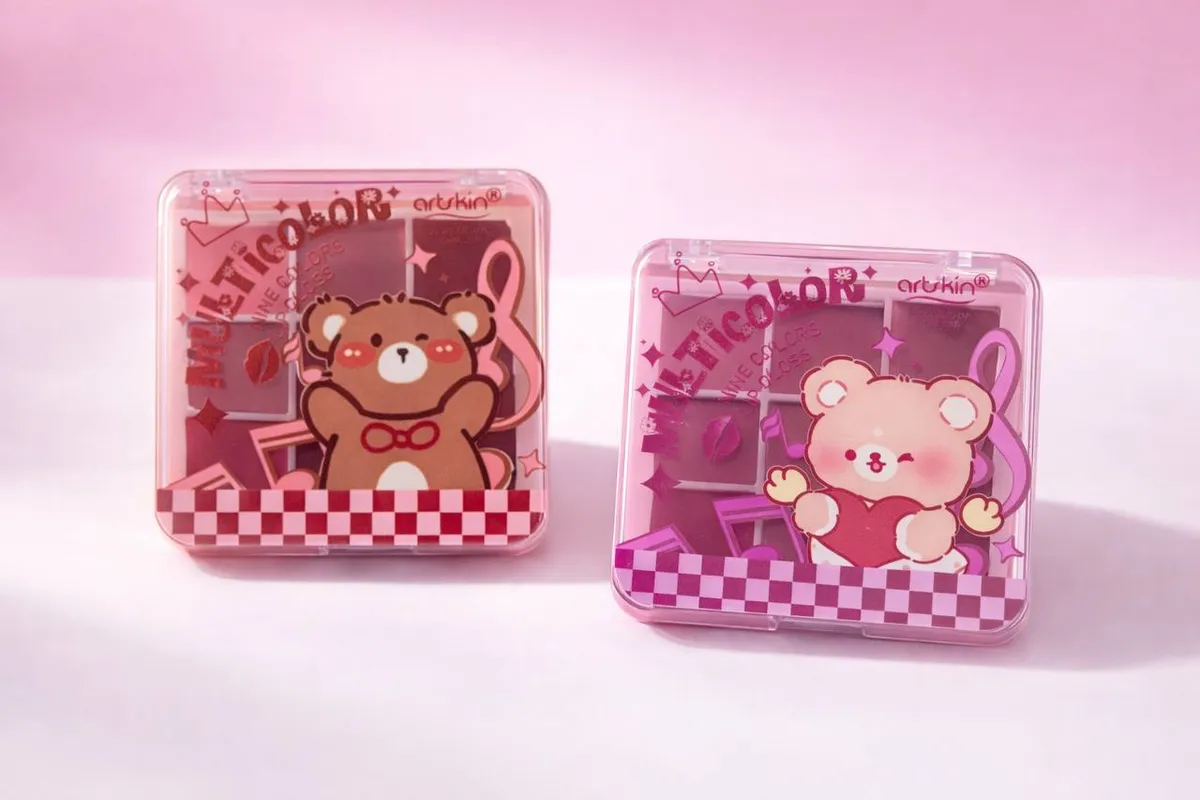 پالت رژ لب ۹ رنگ آرت اسکین طرح خرسی