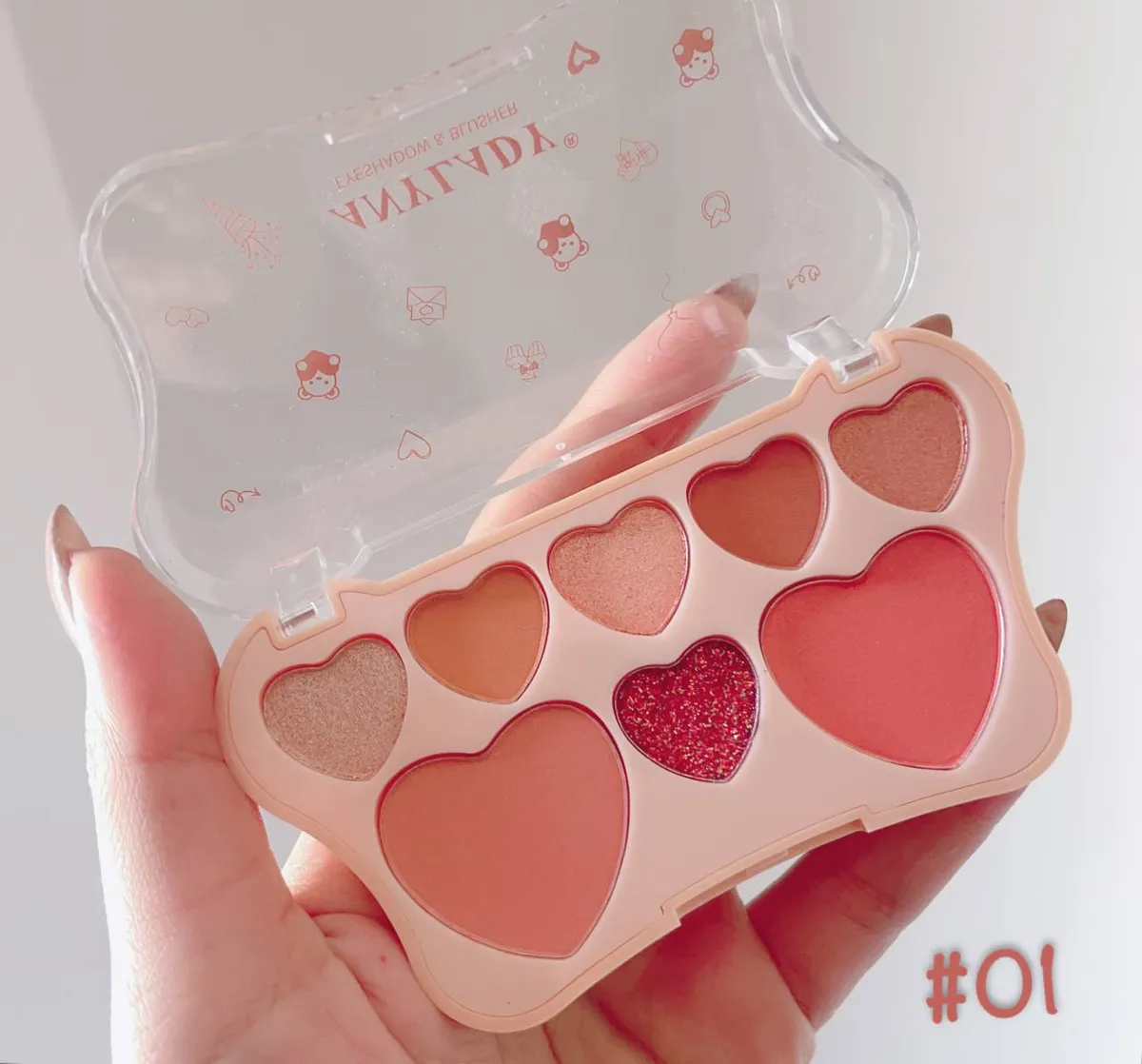 پالت سایه و رژگونه قلبی ANYLADY