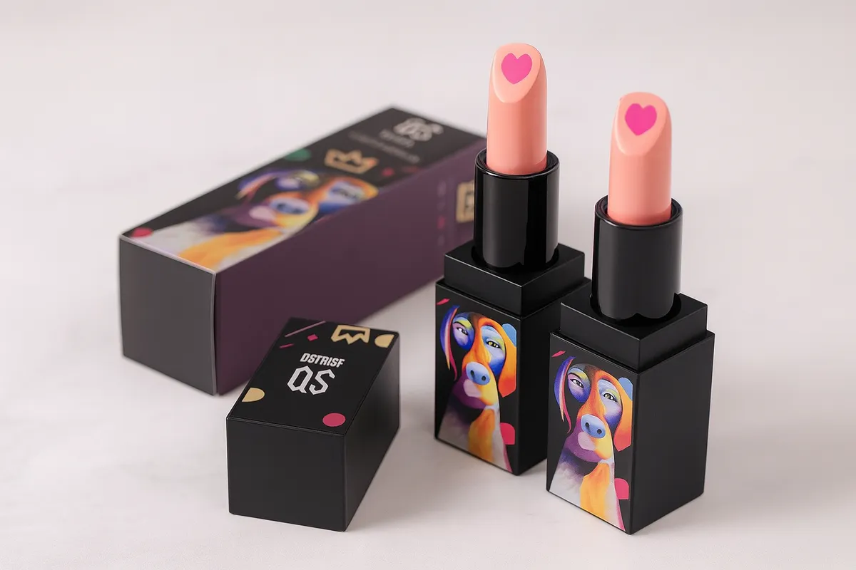 رژ جامد قلبی دو رنگ