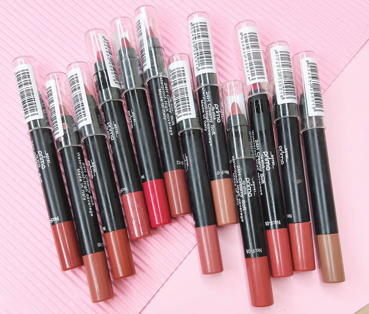 پک 12 عددی رژ لب مدادی رویال پریما